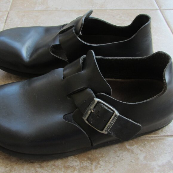 Birkenstock London Black Oiled Leather Closed Toe Clogs Size 38 L7-7.5 M5 - Picture 3 of 9